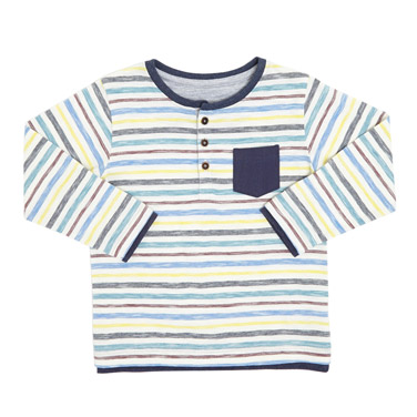 Toddler Striped Henley Top